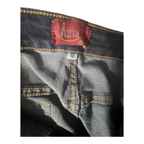 Azita Embroidered Jeweled Jeans SZ 10 stunning Black beads Ankle party NWOT - Picture 9 of 11